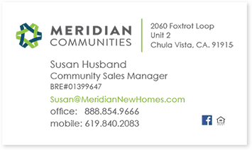 Meridian business card front